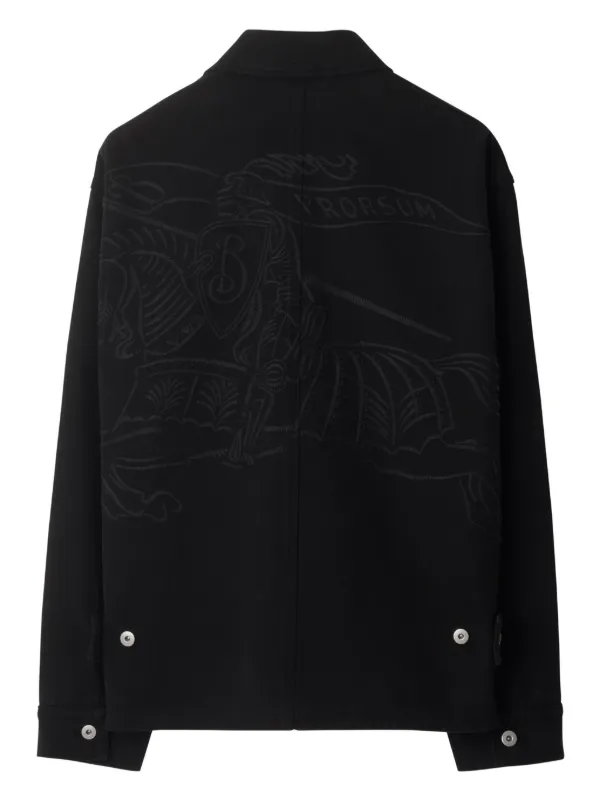 BURBERRY｜JACKETS (EKD Wool Overshirt Jacket (8095630)) EKD virgin wool overshirt in green - Burberry | Mytheresa