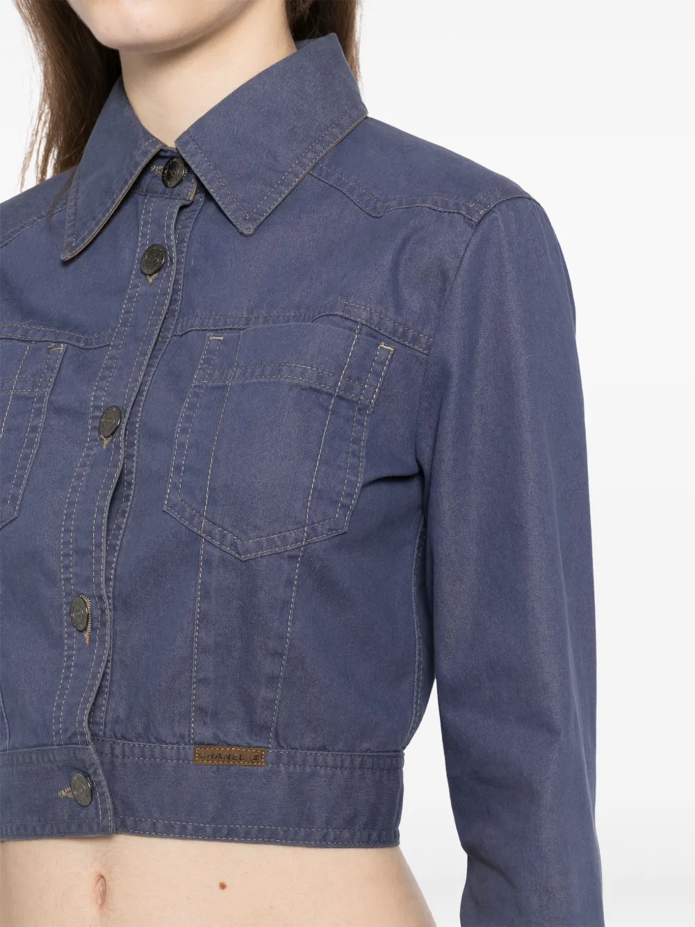 Pre-owned Chanel 2001 Single-breasted Jacket In Blue