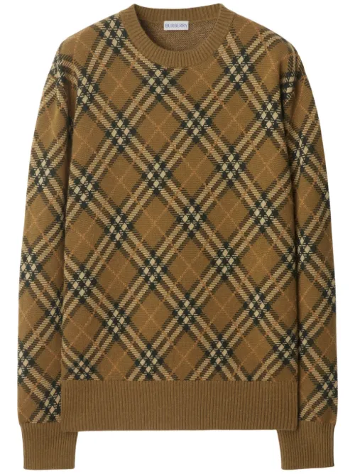 Pull en laine à carreaux - Burberry - Modalova