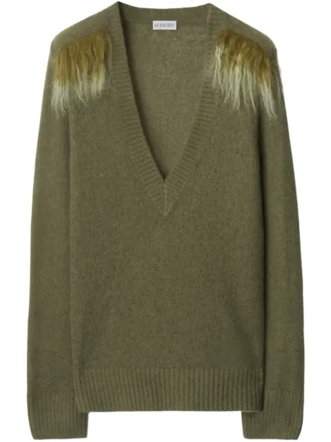 Burberry shearling-trim jumper