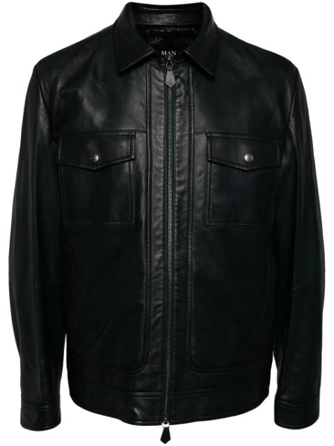 Man On The Boon. two-way zip leather jacket