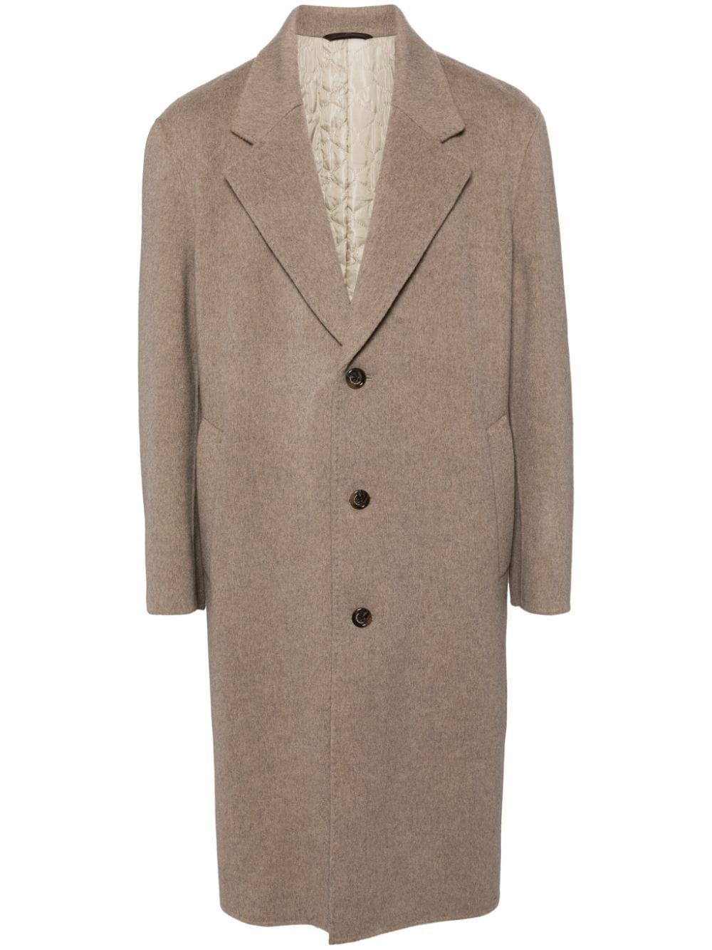 wool-blend single-breasted coat