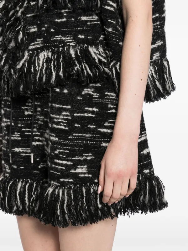Sacai フリンジ ニットショートパンツ | ブラック | FARFETCH JP