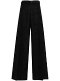 sacai check-pattern wide-leg trousers - Black