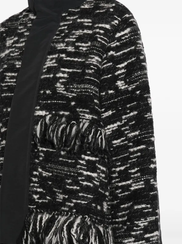 sacai フリンジニット Sacai フリンジ ニットジャケット | ブラック | FARFETCH JP