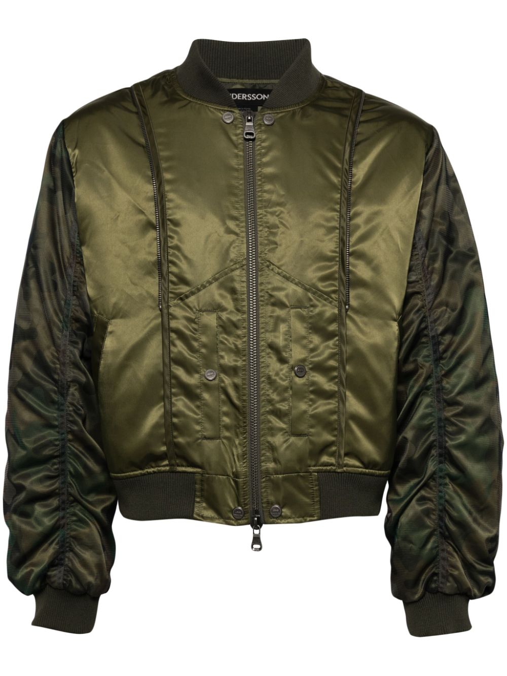 Andersson Bell mesh-sleeve bomber jacket - Green