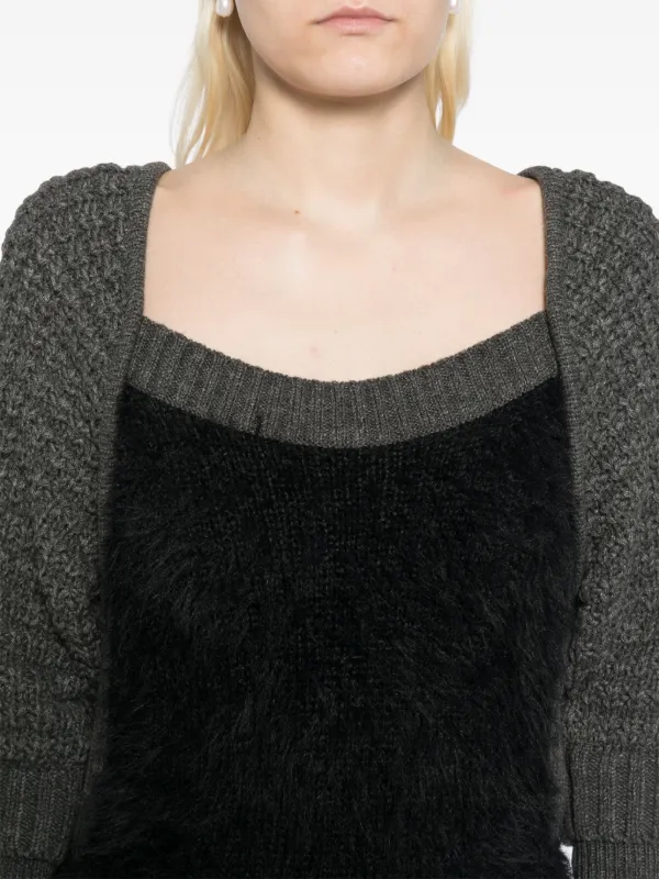 【ANDERSSON BELL】 FURRY CHUNKY KNIT TOP Andersson Bell Furry Chunky Knit Top | Grey | FARFETCH