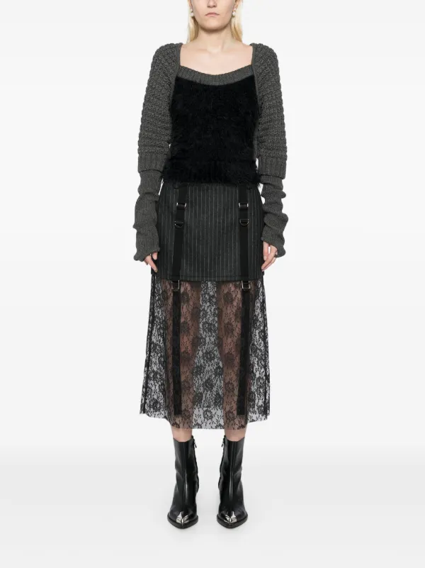 【ANDERSSON BELL】 FURRY CHUNKY KNIT TOP Andersson Bell Furry Chunky Knit Top | Grey | FARFETCH