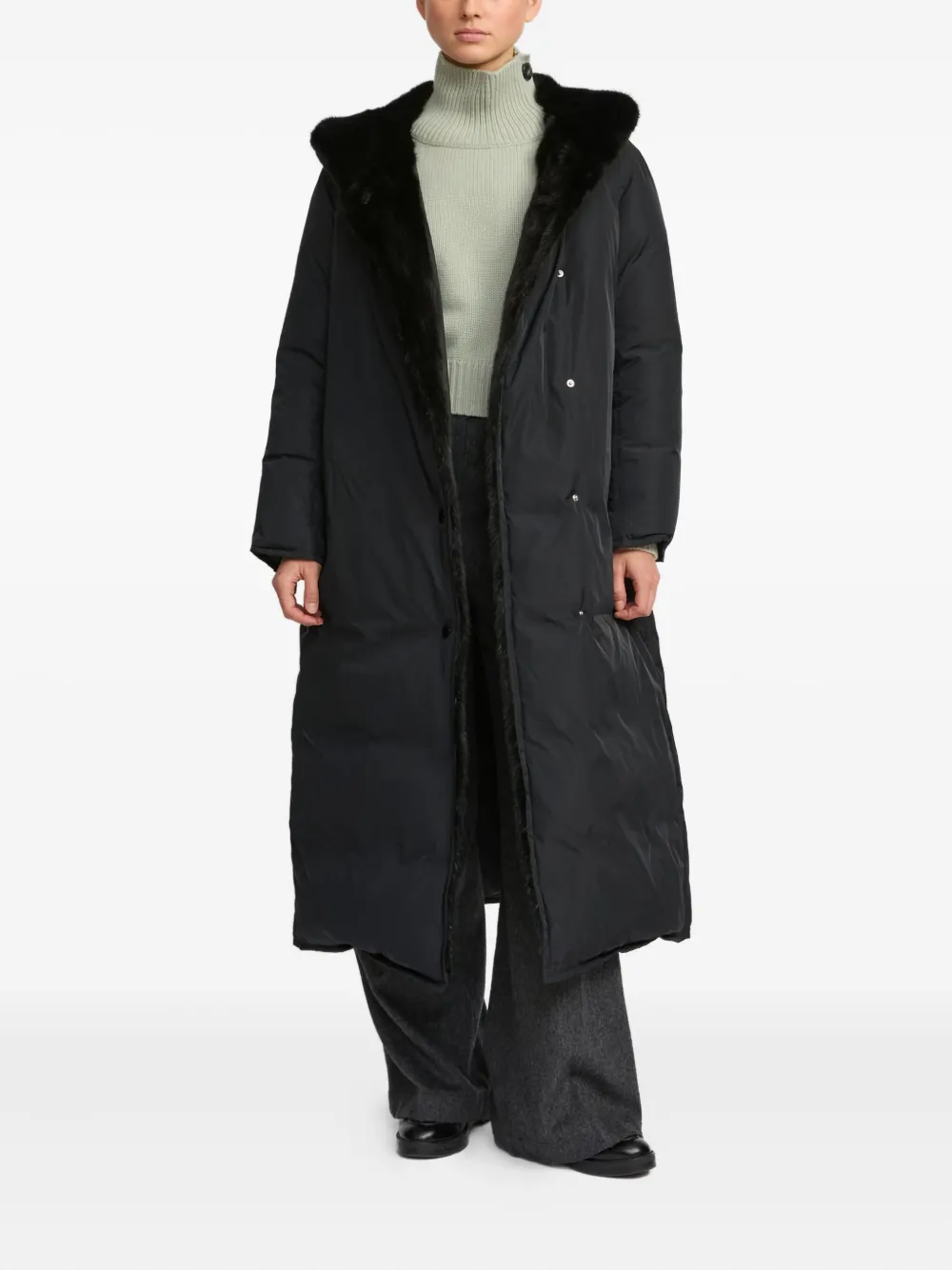 Yves Salomon fur-trimmed belted coat | Faux Fur & Shearling Coats | Image 2