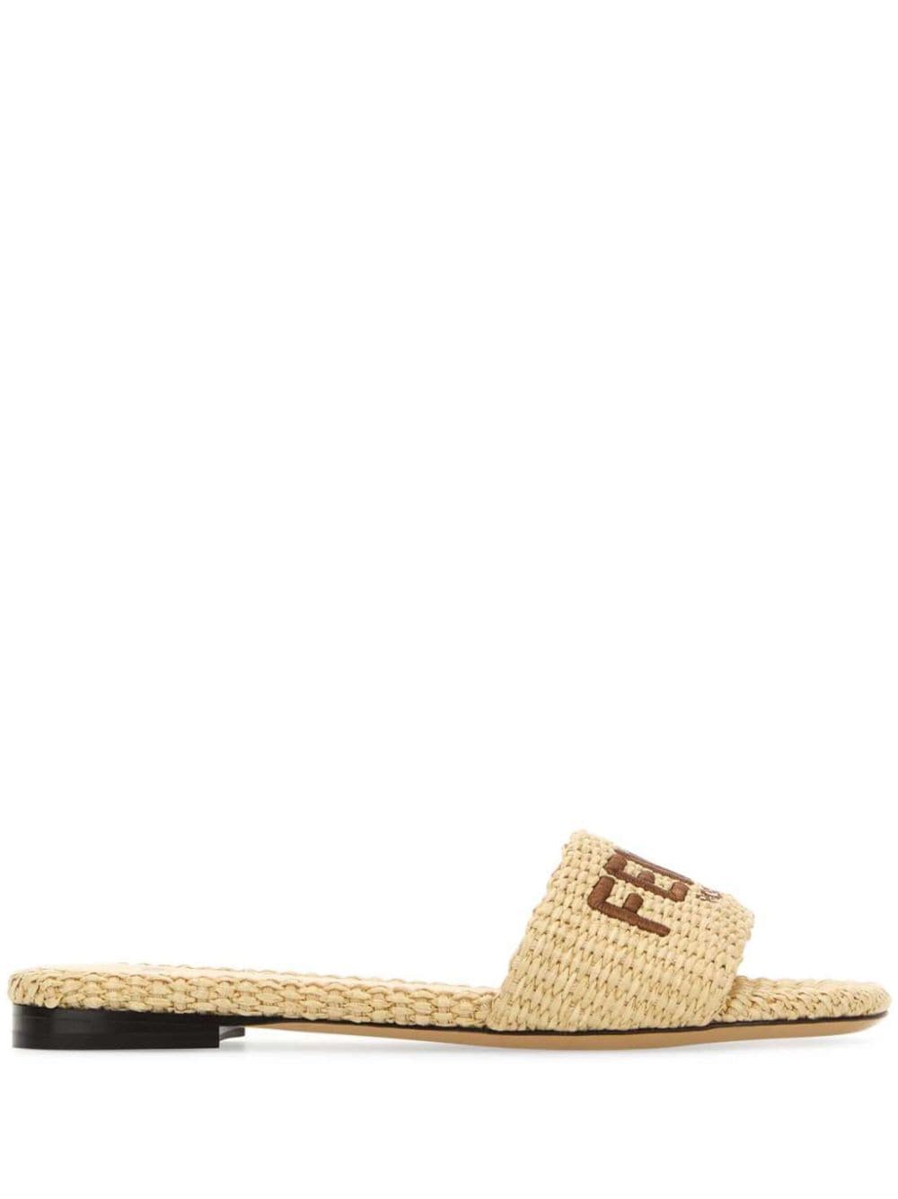 FENDI Signature slippers Beige