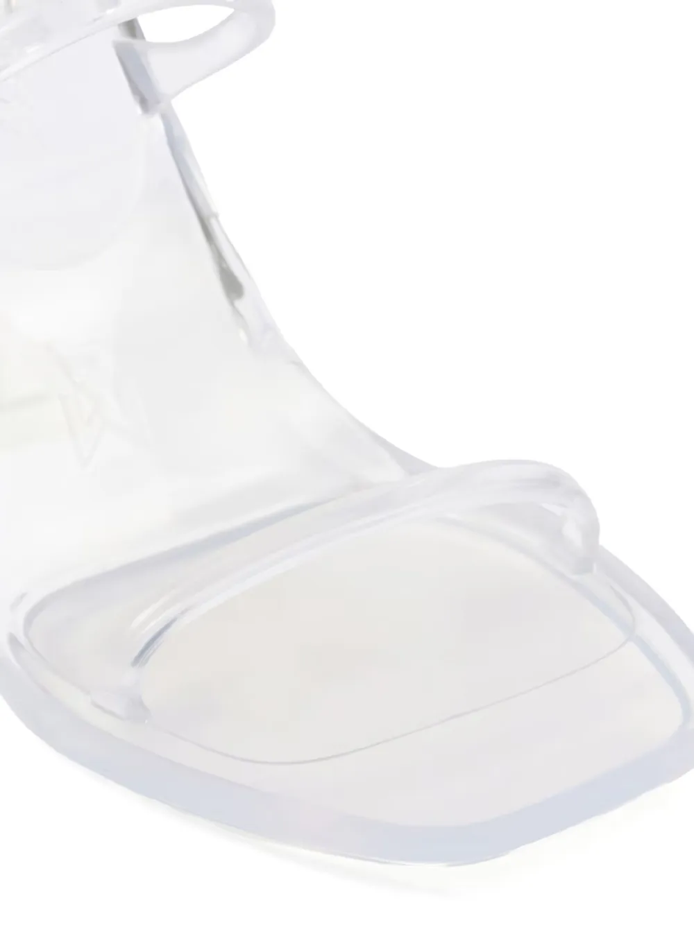 Amina Muaddi 95mm transparent sandals White