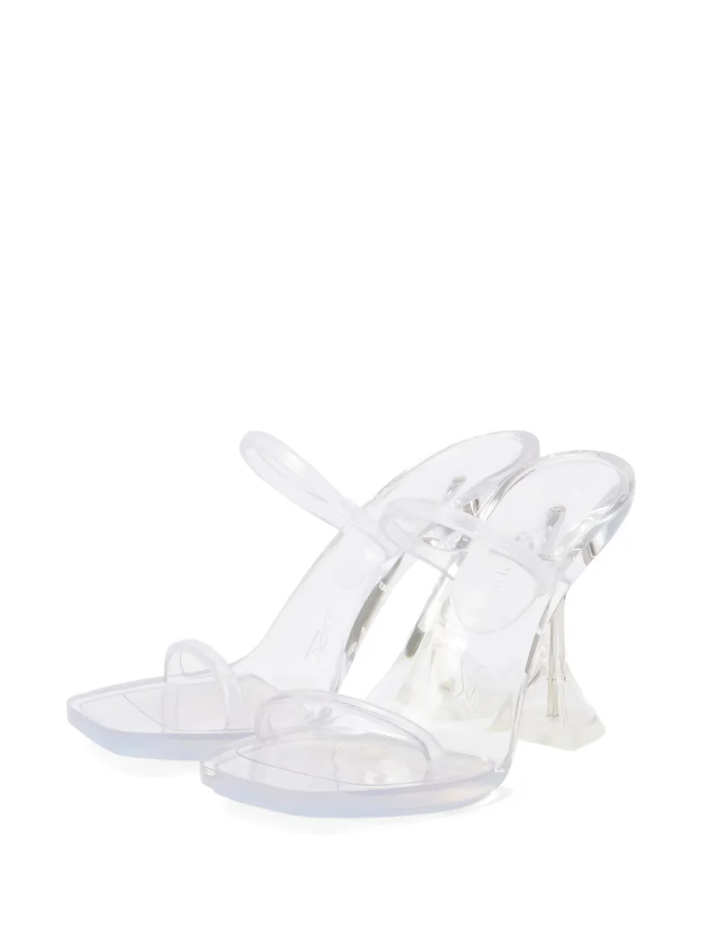 Amina Muaddi 95mm transparent sandals White