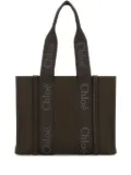 Chloé medium Woody canvas shoulder bag - Brown