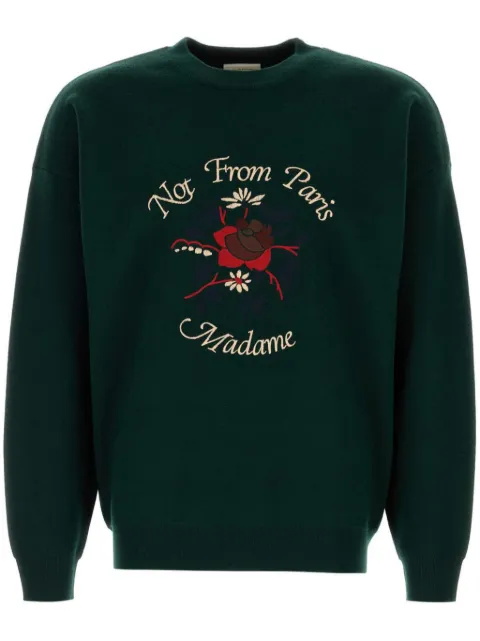 Drôle De Monsieur La Maille Slogan Fleurs sweater