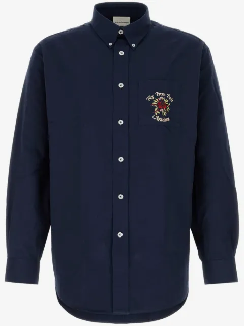 Drôle De Monsieur chemise La Chemise Slogan Fleurs