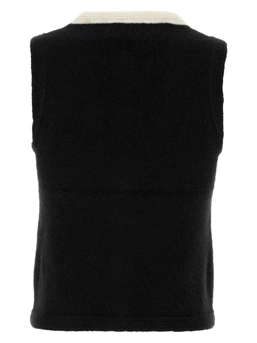 Alessandra Rich contrast-trim knitted vest - Zwart