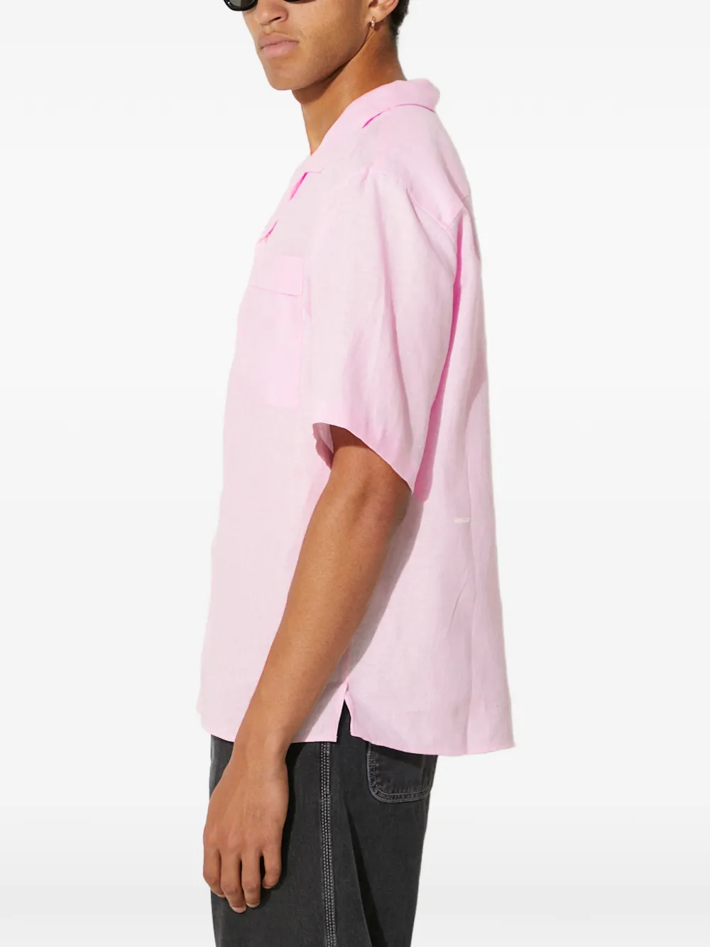  Pangaia Chest-pocket Short-sleeve Shirt - Pink 