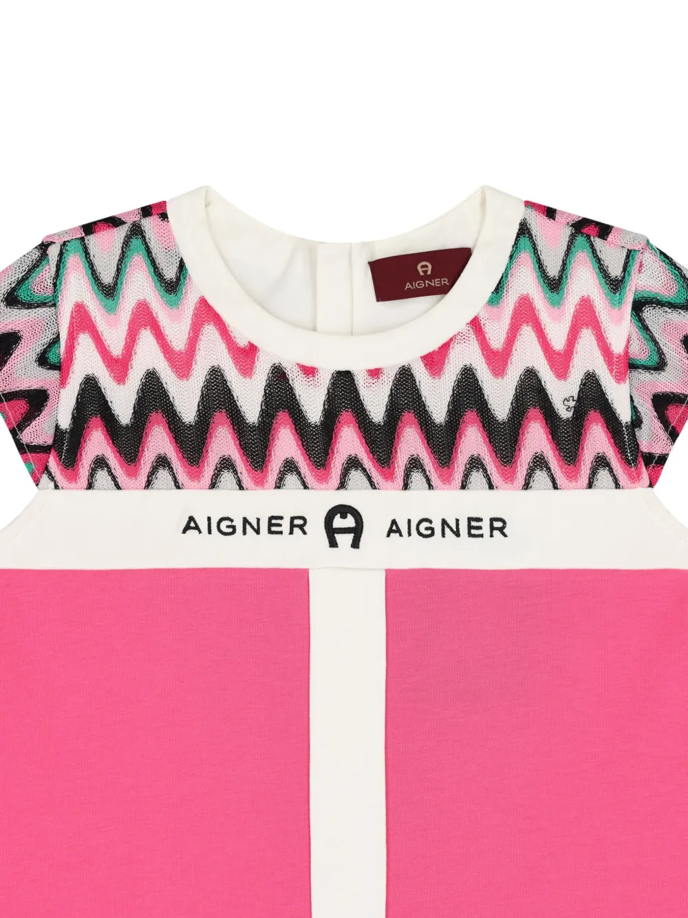 Aigner Kids Jurk met geborduurd logo Roze