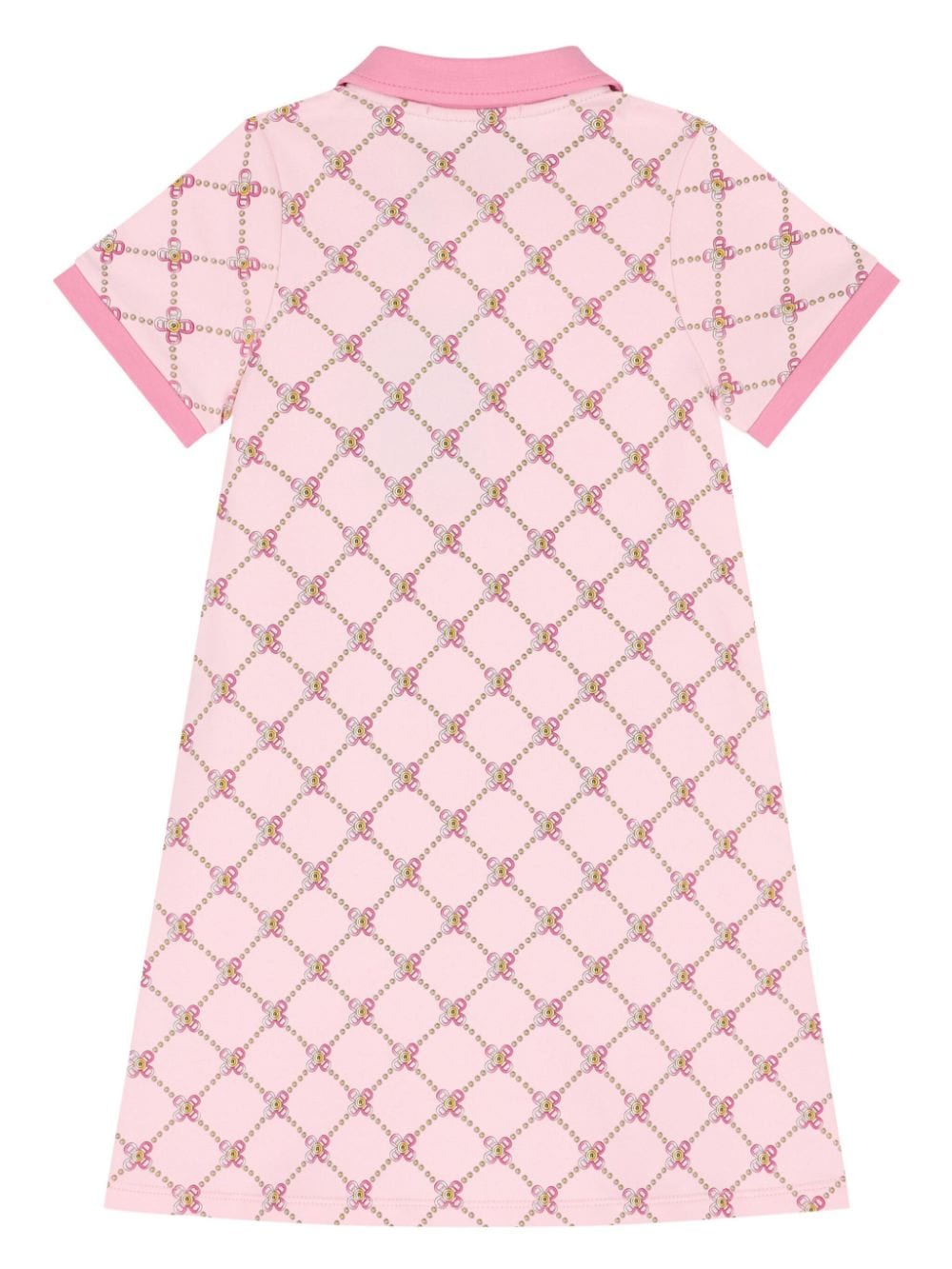 Aigner Kids all-over-logo jersey polo dress - Roze