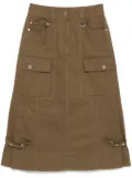 3.1 Phillip Lim decorative button straight skirt - Brown
