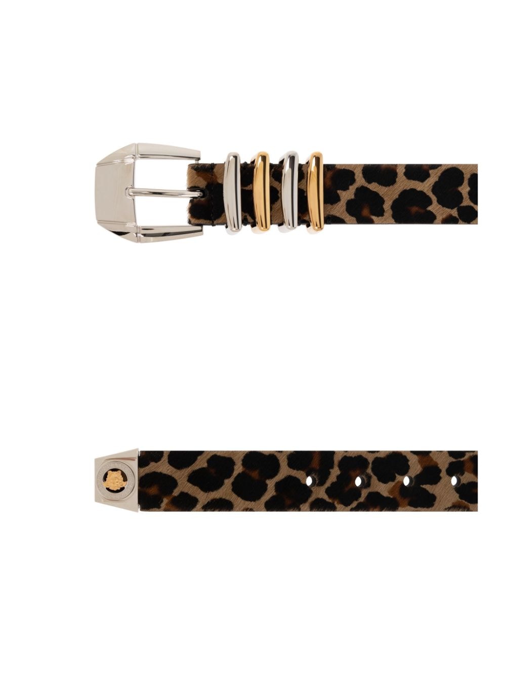 Shop Versace Medusa '95 Leopard Belt In Brown