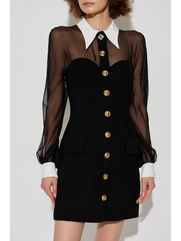 Versace Panelled Bustier Mini Dress | Black | FARFETCH