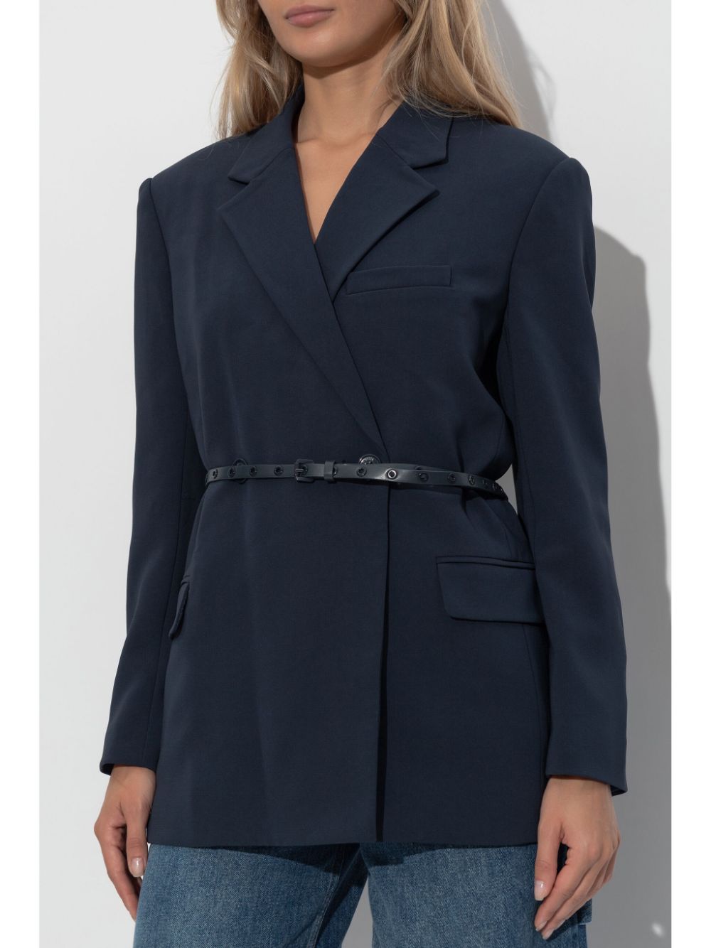 Michael Kors Crêpe blazer met dubbele rij knopen Blauw