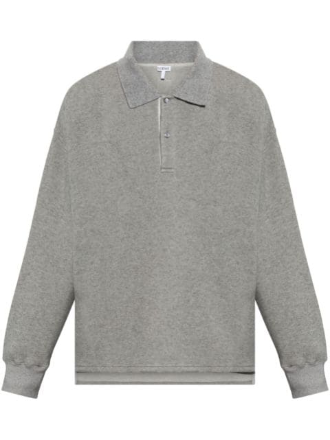 LOEWE Anagram-appliqué polo sweatshirt