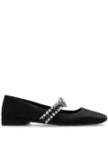 Versace Gianni Ribbon crystal ballerina shoes - Black