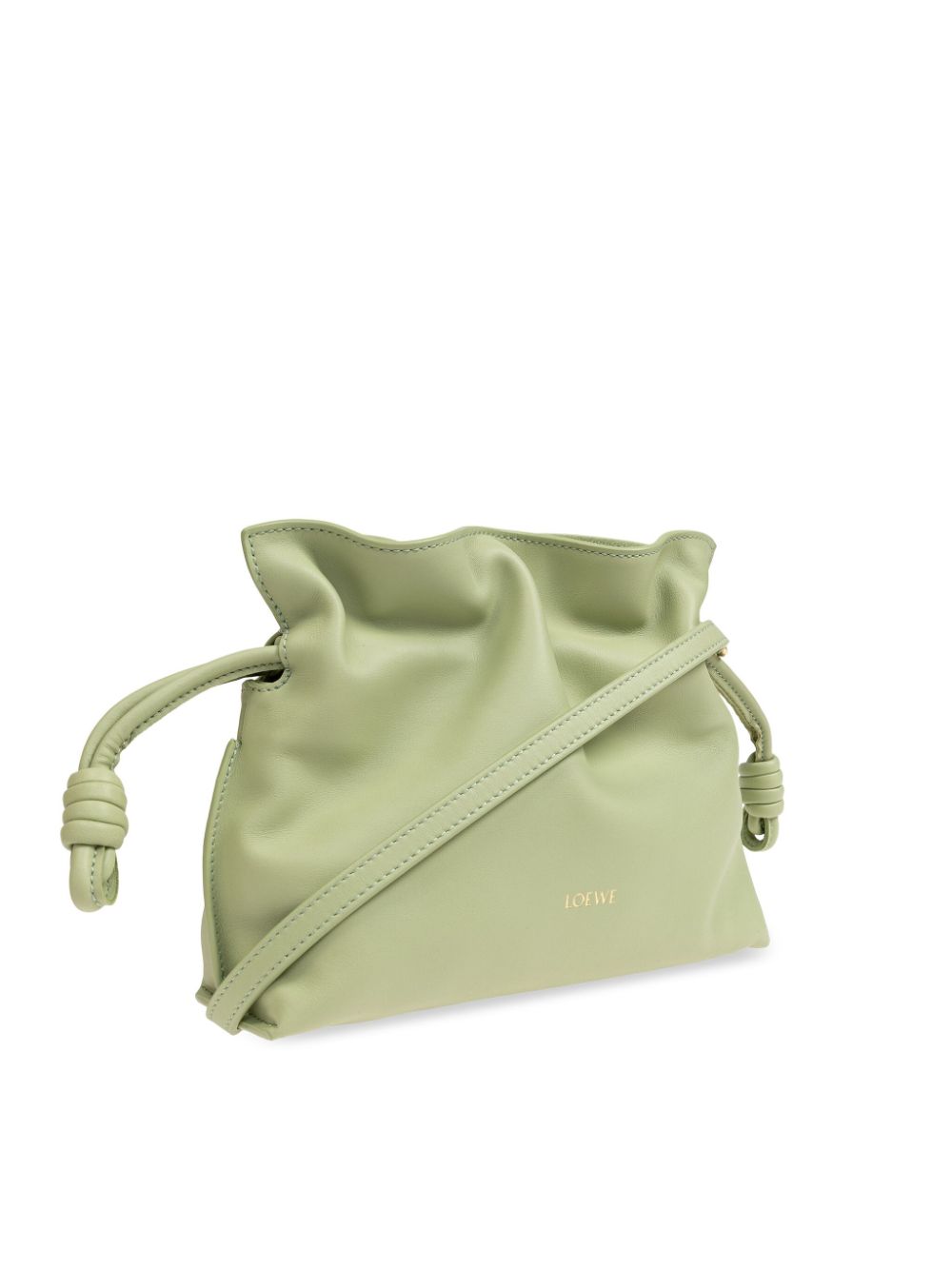 Shop Loewe Mini Flamenco Clutch Bag In Light Pear