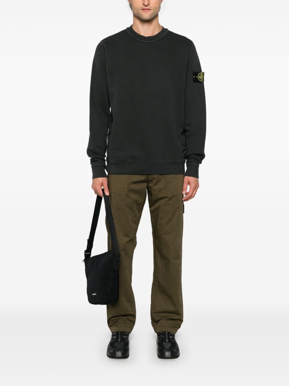 Shop Stone Island Compass-badge Sweatshirt In Black