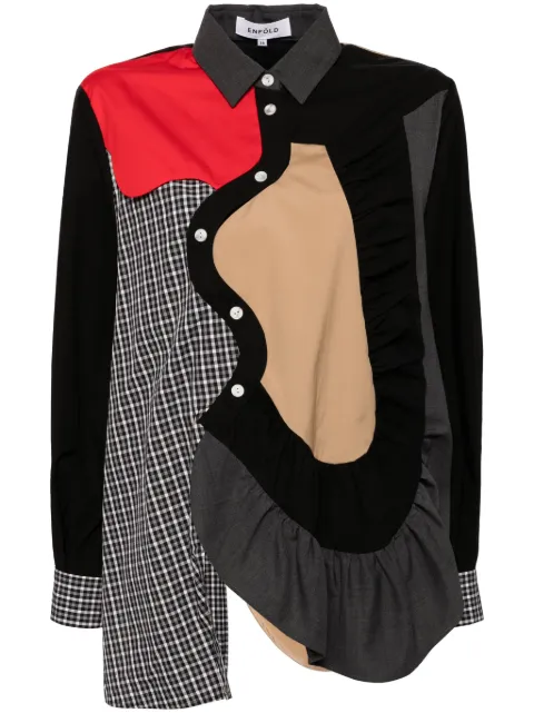 Enföld camisa con diseño patchwork