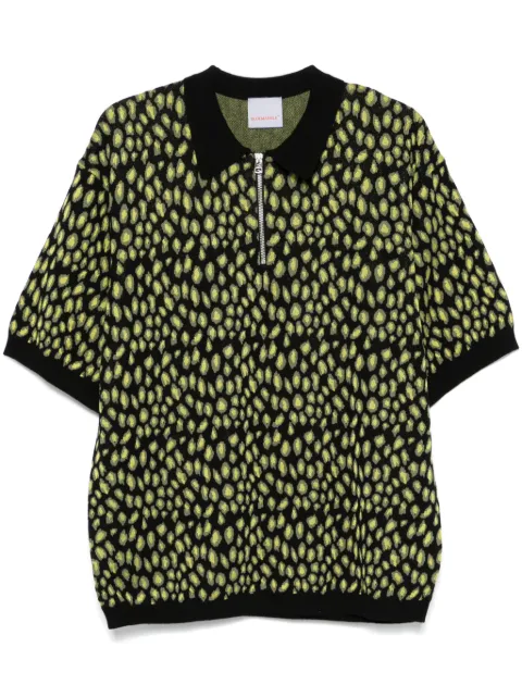 BLUEMARBLE leopard-jacquard polo shirt