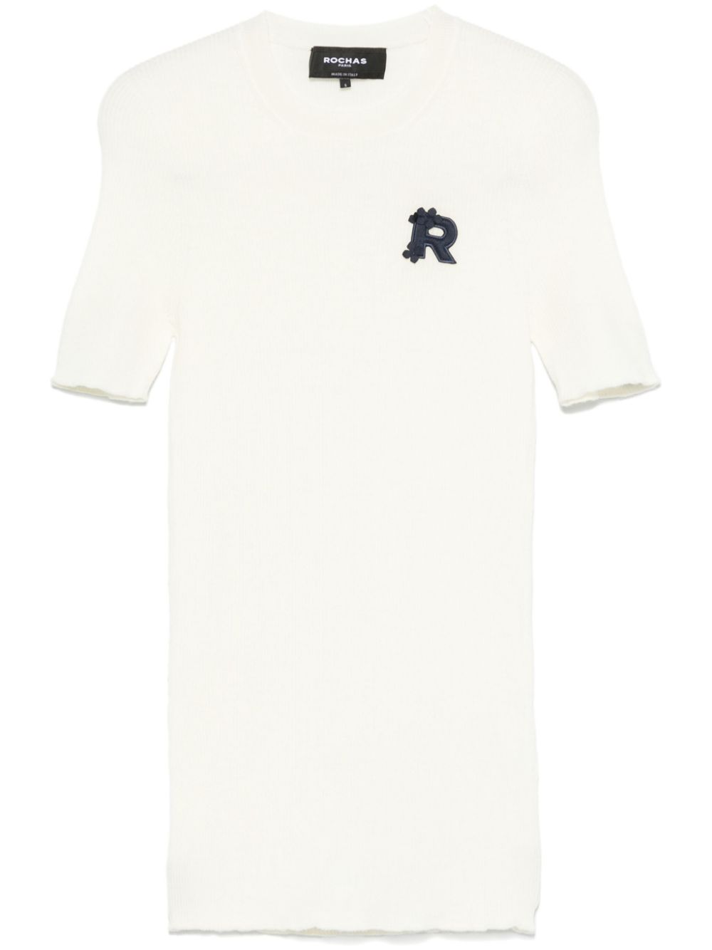 short-sleeved ribbed-knit T-shirt