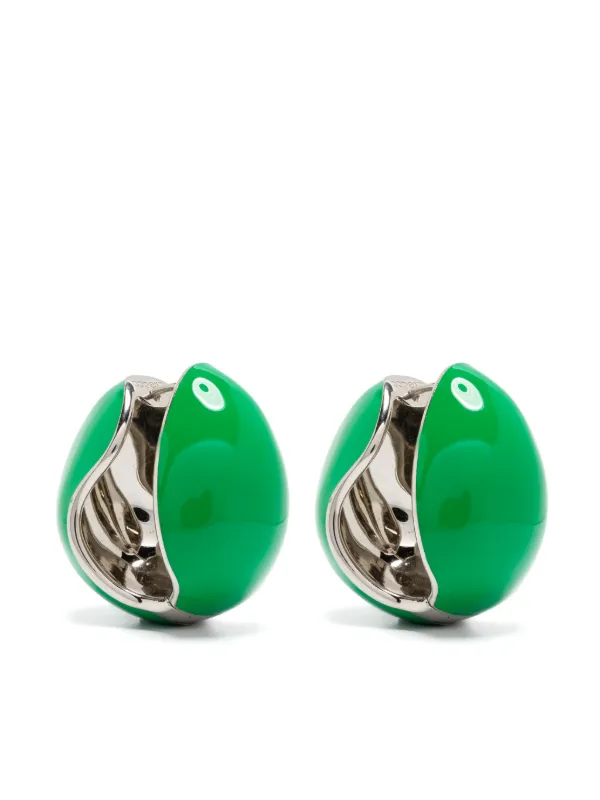Coperni Logo Earrings in Green