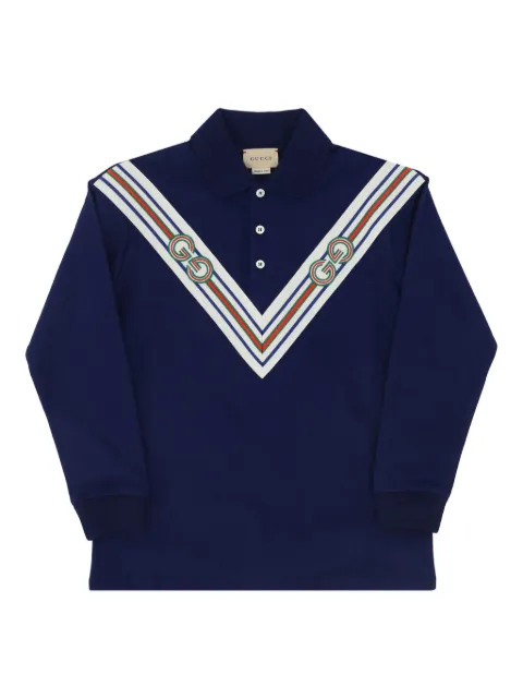 Gucci Kids printed cotton polo shirt
