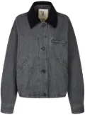 STUDIO TOMBOY corduroy-collar denim jacket - Grey