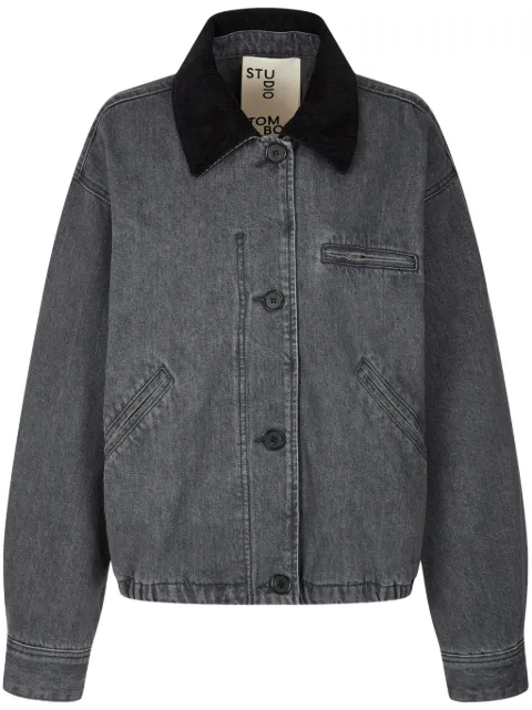STUDIO TOMBOY corduroy-collar denim jacket