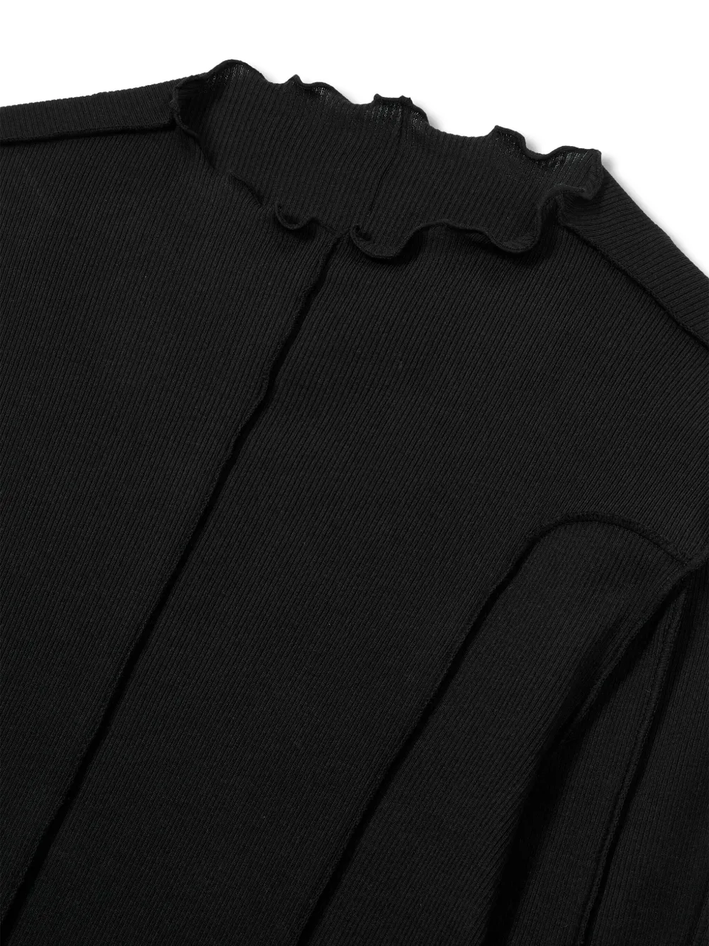 Studio Tomboy Seam-detail Ribbed T-shirt In Black