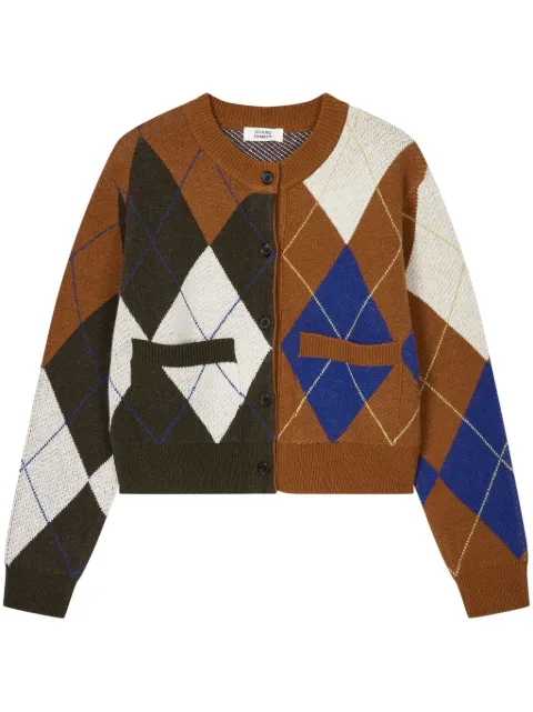 STUDIO TOMBOY colour-block argyle cardigan
