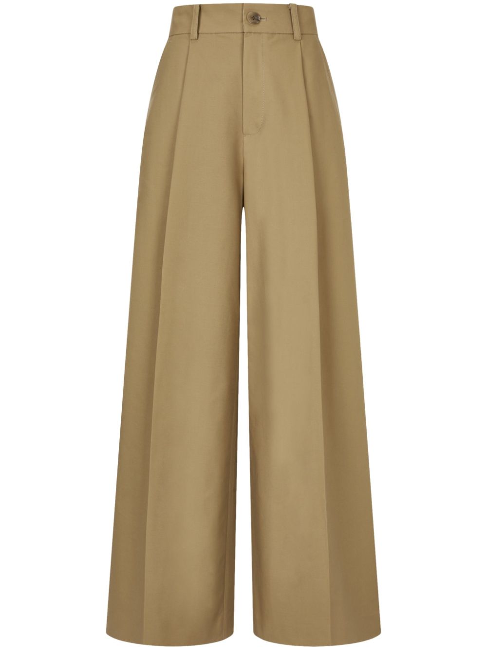 wide-leg cotton trousers