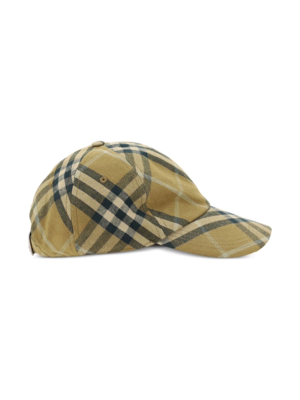 Shop Burberry Checked Cotton Cap In Neutrals