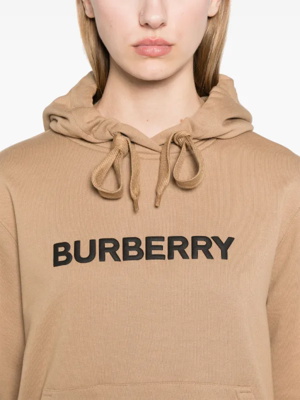 Burberry Logo Cotton Hoodie Brown FARFETCH RO