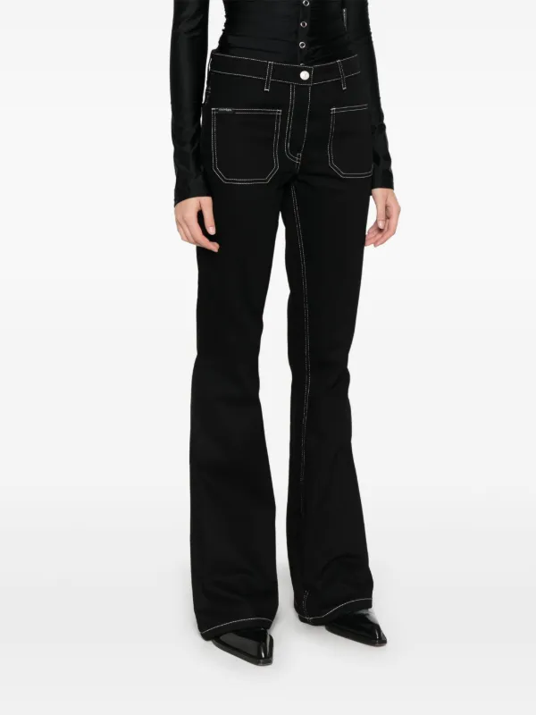 Courreges■クレージュ コットン ブーツカット ジーンズ Courrèges ブーツカット ジーンズ | ブラック | FARFETCH JP
