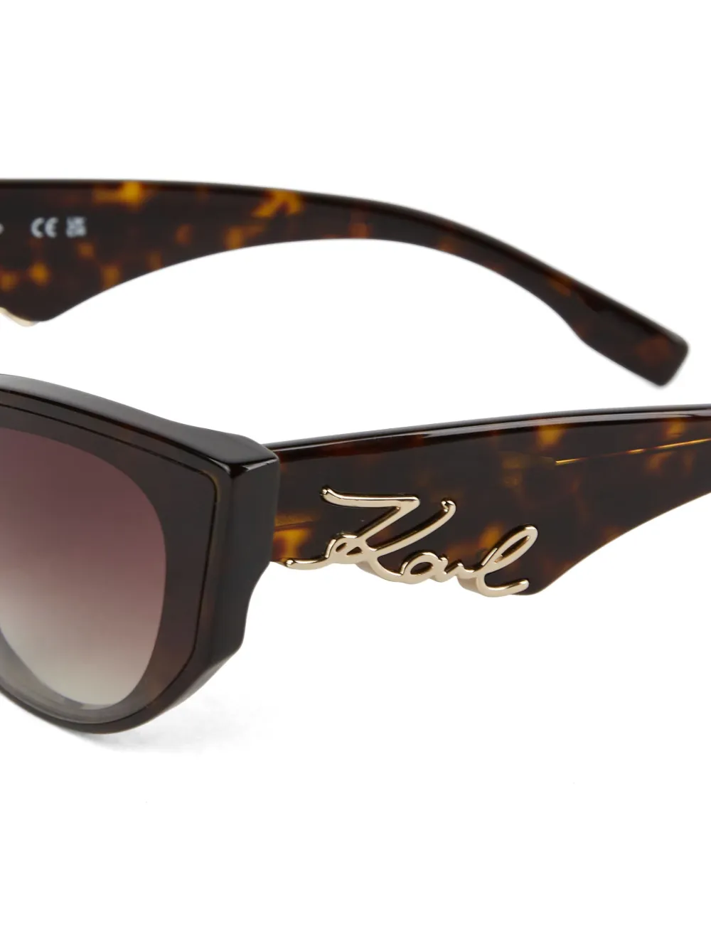 Karl Lagerfeld Zonnebril met kenmerkend uitgesneden logo Bruin