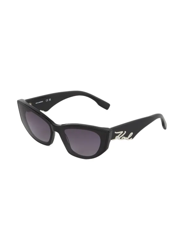 Karl Lagerfeld Cut-Out K/Signature Sunglasses Black FARFETCH IN