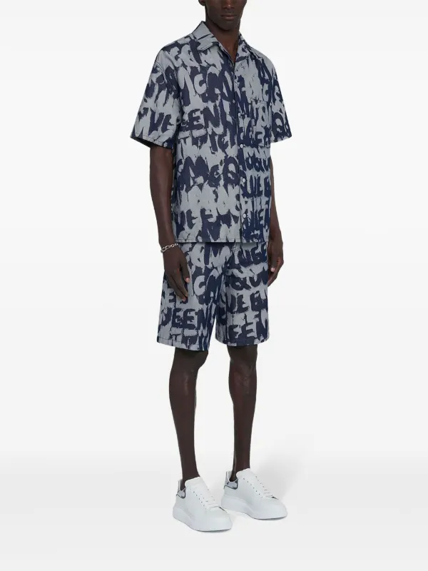 Alexander McQueen Hybrid Denim Cargo Shorts | Black
