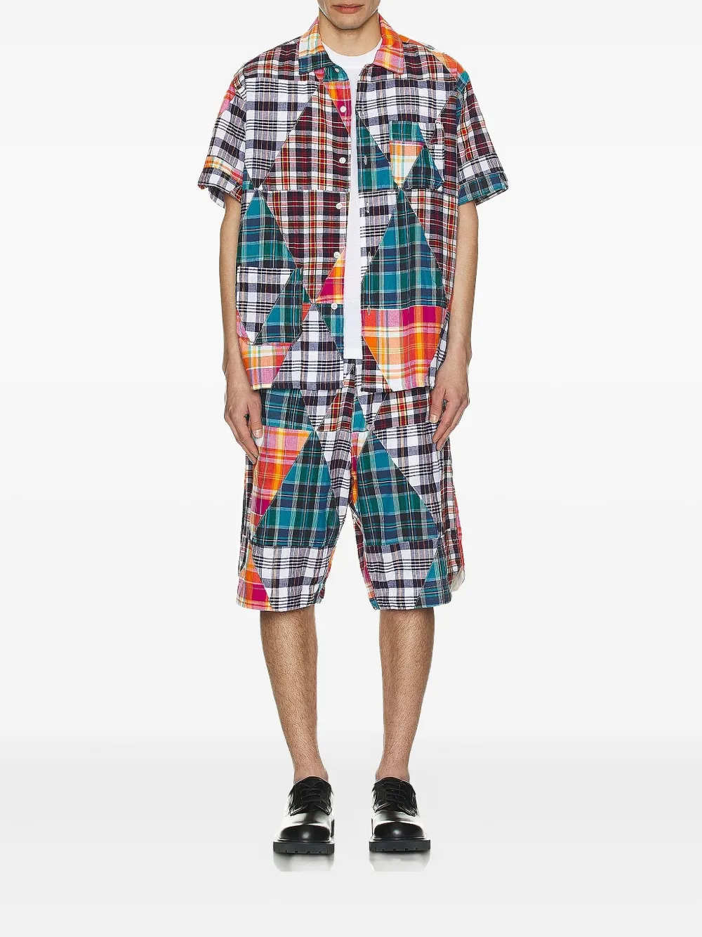 Engineered Garments BB patchwork shorts - Rood