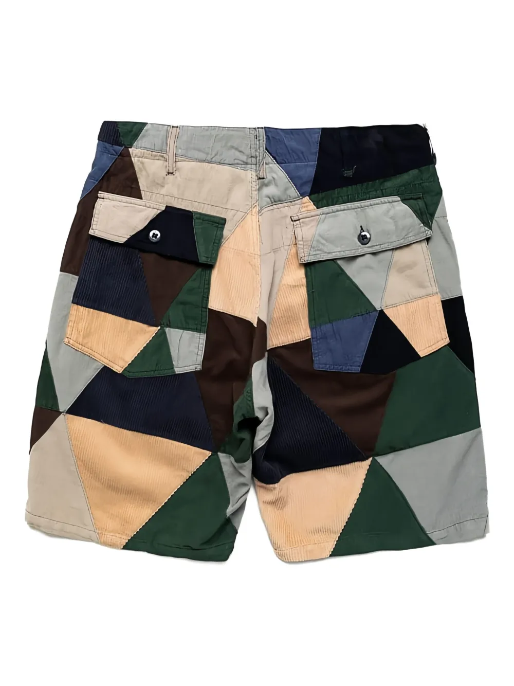 Engineered Garments Fatigue patchwork shorts - Blauw