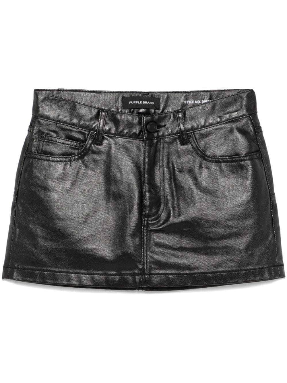 Shop Purple Brand Coated Mini Skirt In Black